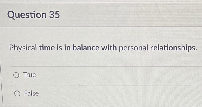 Physical time is in balance with personal | Chegg.com