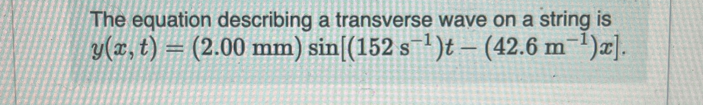 High Quality SOLUTION The equation describing a transverse wave on a ...