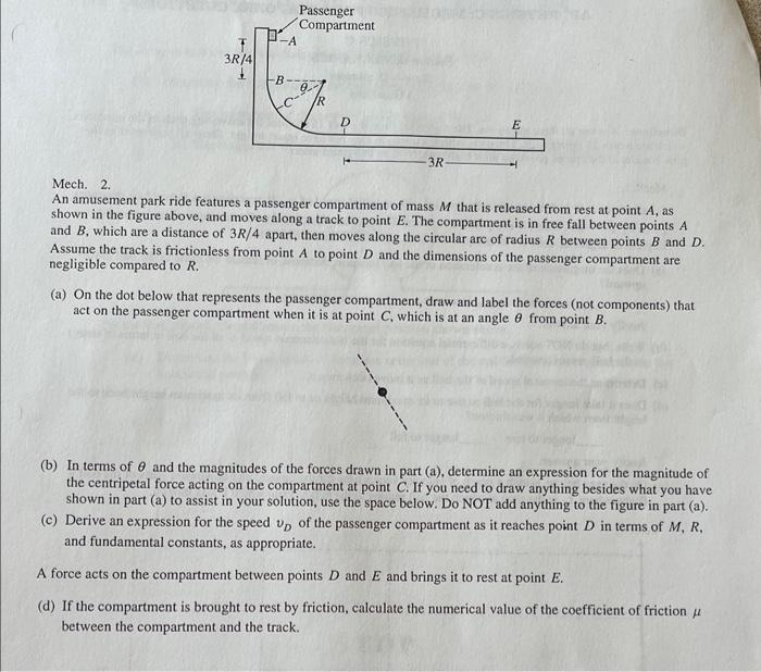 Mech. 2. An amusement park ride features a passenger | Chegg.com