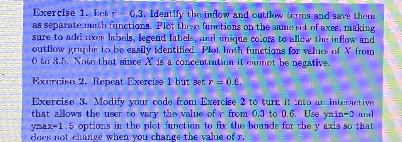 Solved Exercise 1. ﻿Let r=0.3. ﻿Identify the inflow and | Chegg.com