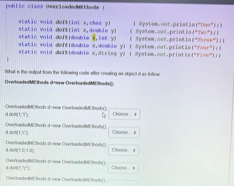 Solved statio void dott(int x, ehas y) ( Bystem.out. | Chegg.com