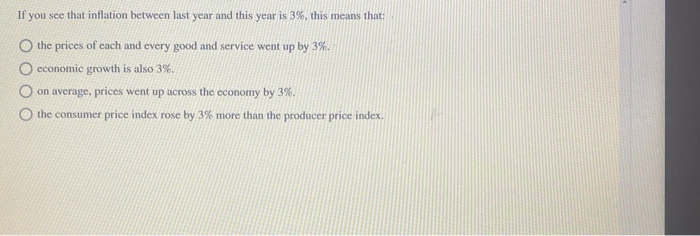 Solved Inflation is a O decrease in the overall level of | Chegg.com