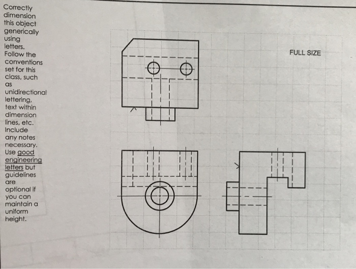 Solved FULL SIZE Correctly dimension this object generically | Chegg.com