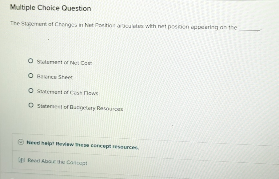 Changes In Net Position Summary.pdf Solved Multiple Choice QuestionThe Statement of Changes in | Chegg.com
