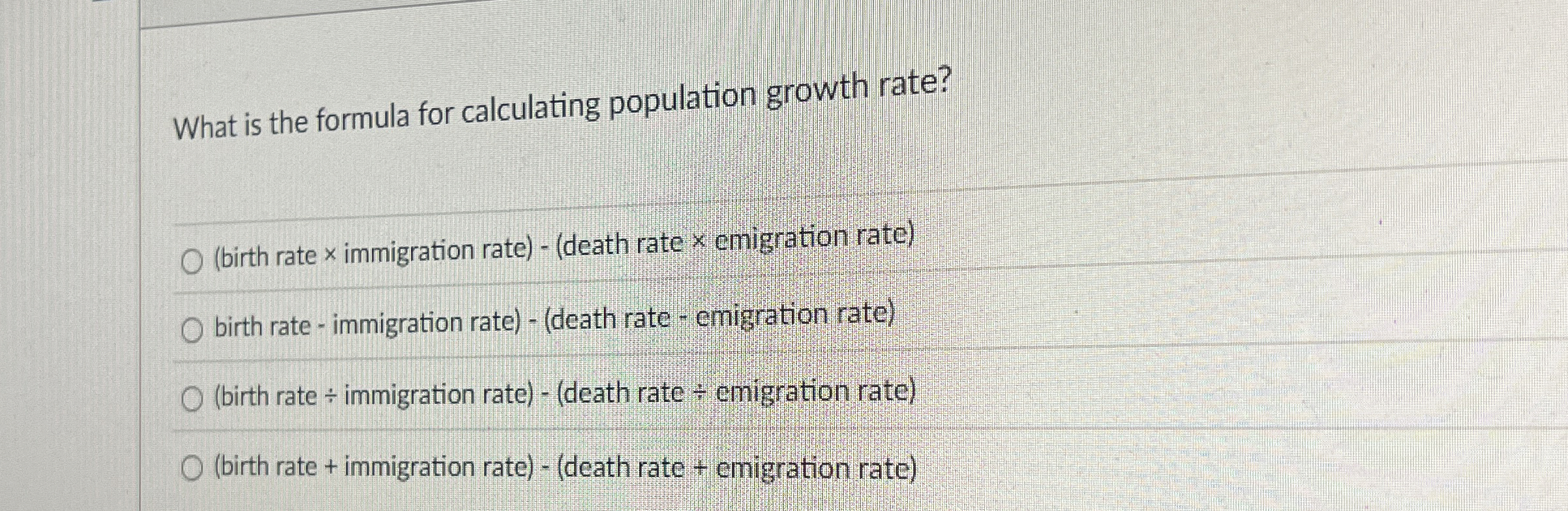 Solved What is the formula for calculating population growth