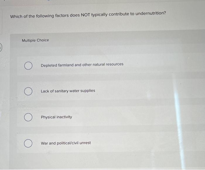 Solved Which of the following factors does NOT typically | Chegg.com