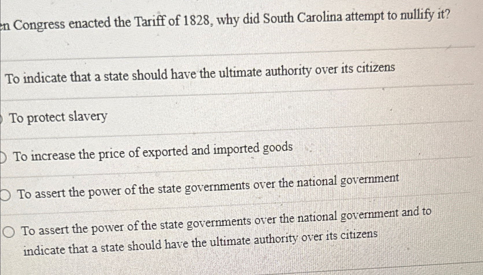 which state voted to nullify the tariff of 1828 and 1832