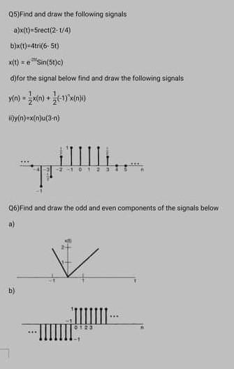 Solved 05)Find and draw the following signals | Chegg.com