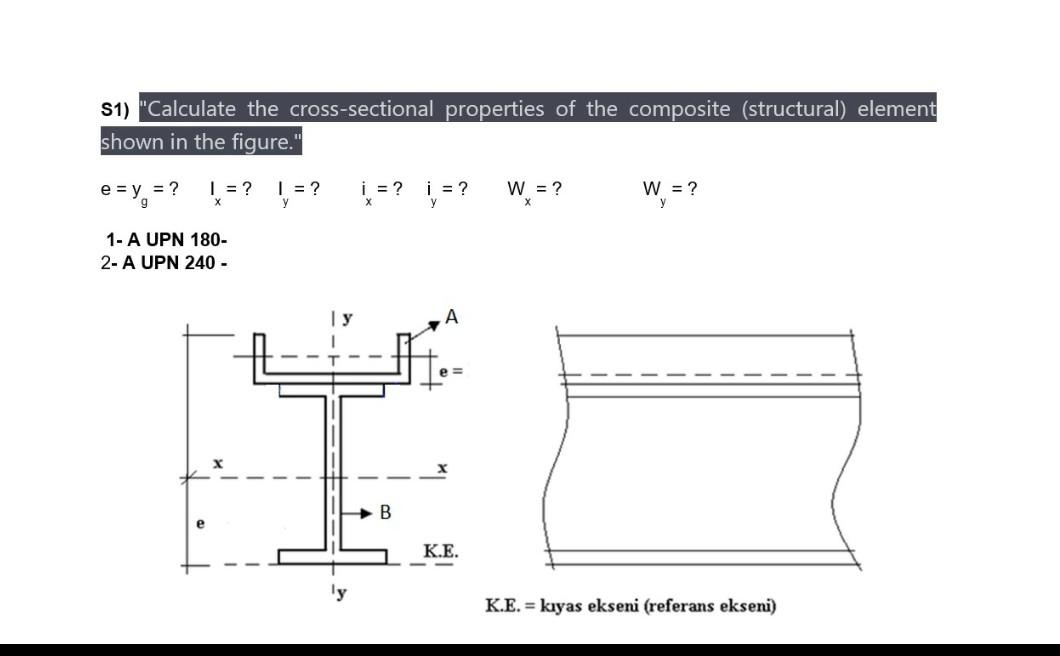 Solved E Yg Ix Iy Ix Iy Wx Wy 1 A Upn 180 2 A Upn