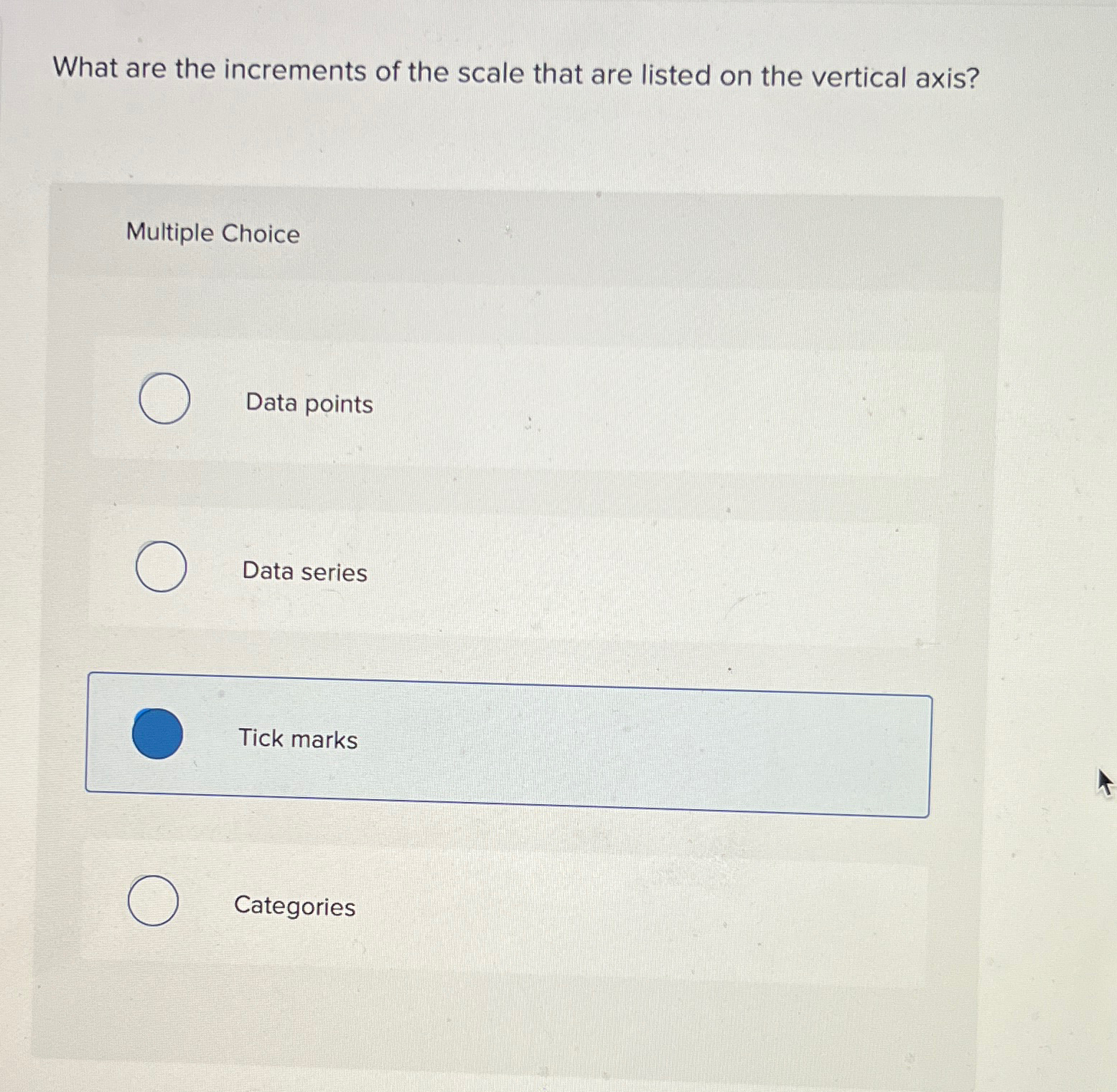 Solved What are the increments of the scale that are listed | Chegg.com