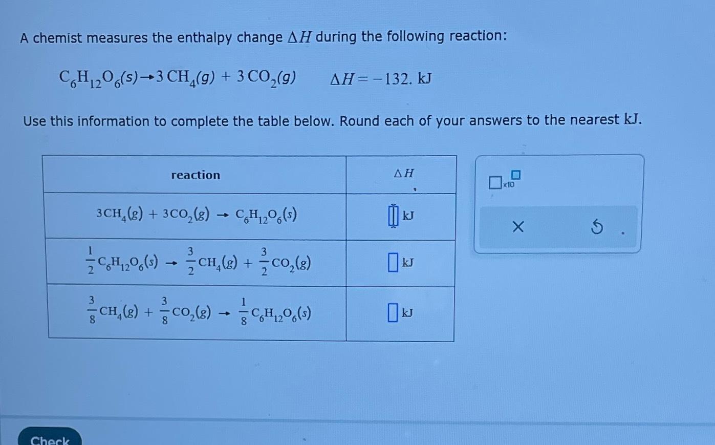 Solved A Chemist Measures The Enthalpy Change ΔH ﻿during The | Chegg.com