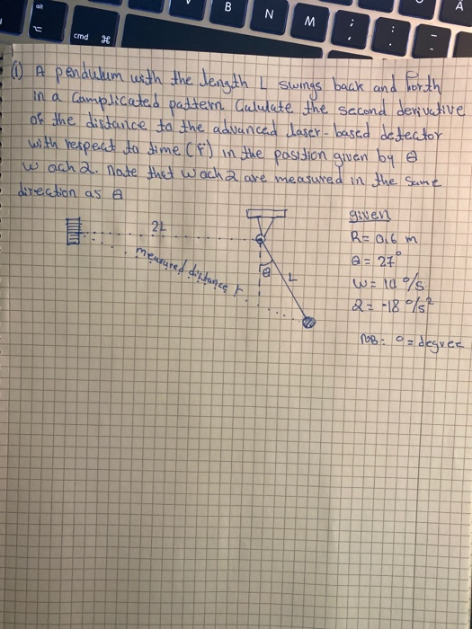 Solved B A N M N Cmd म E 0 A Pendulum With The Dength I S Chegg Com