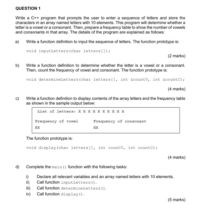 Solved QUESTION 1 Write a C++ program that prompts the user | Chegg.com