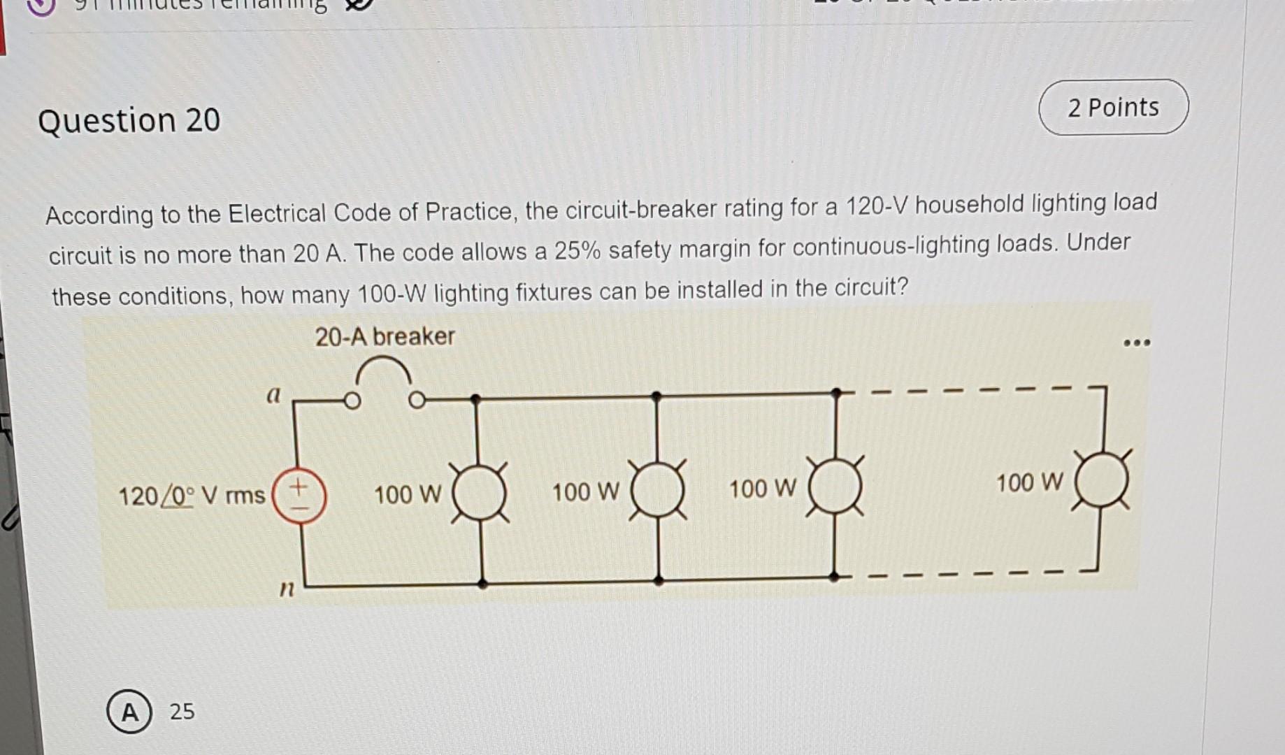 Solved According to the Electrical Code of Practice, the | Chegg.com