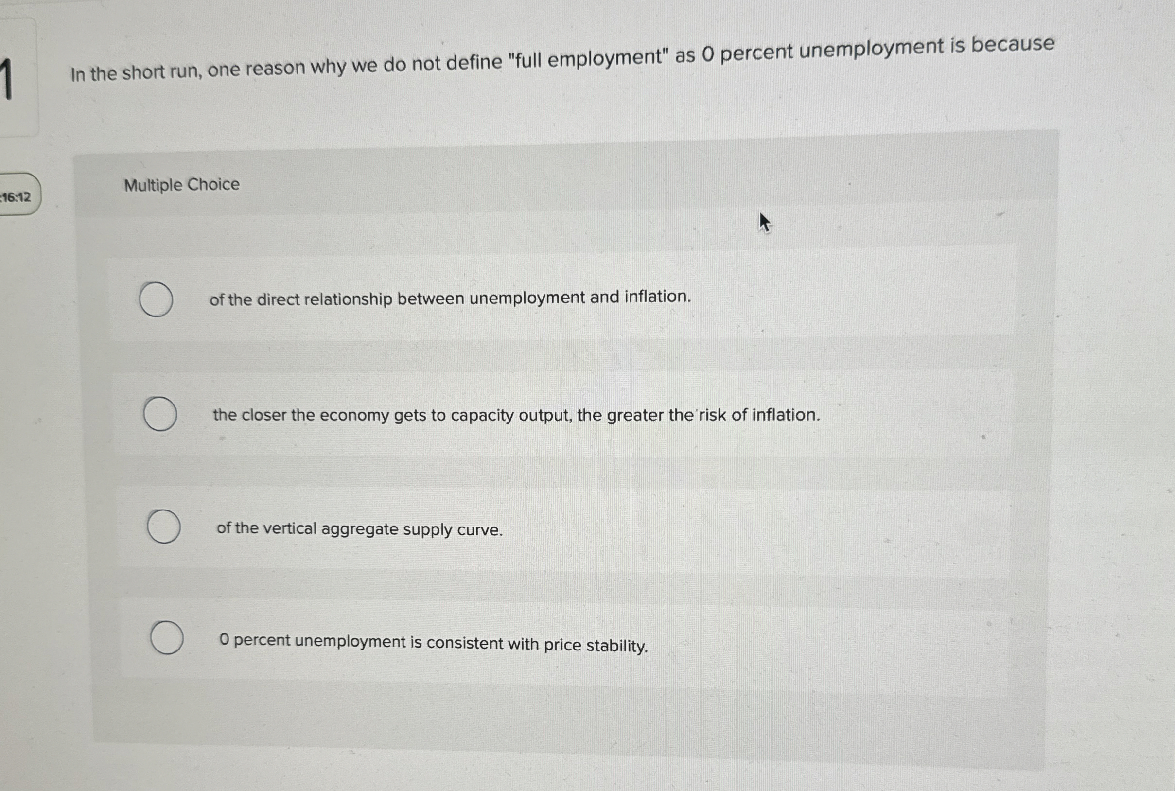 Solved 1 ﻿In the short run, one reason why we do not define