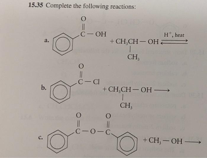 Solved 15.35 Complete The Following Reactions: A. B. | Chegg.com