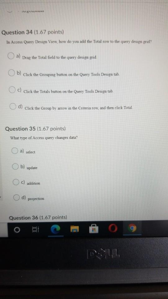 Solved Hous Question 34 1.67 points In Access Query Design