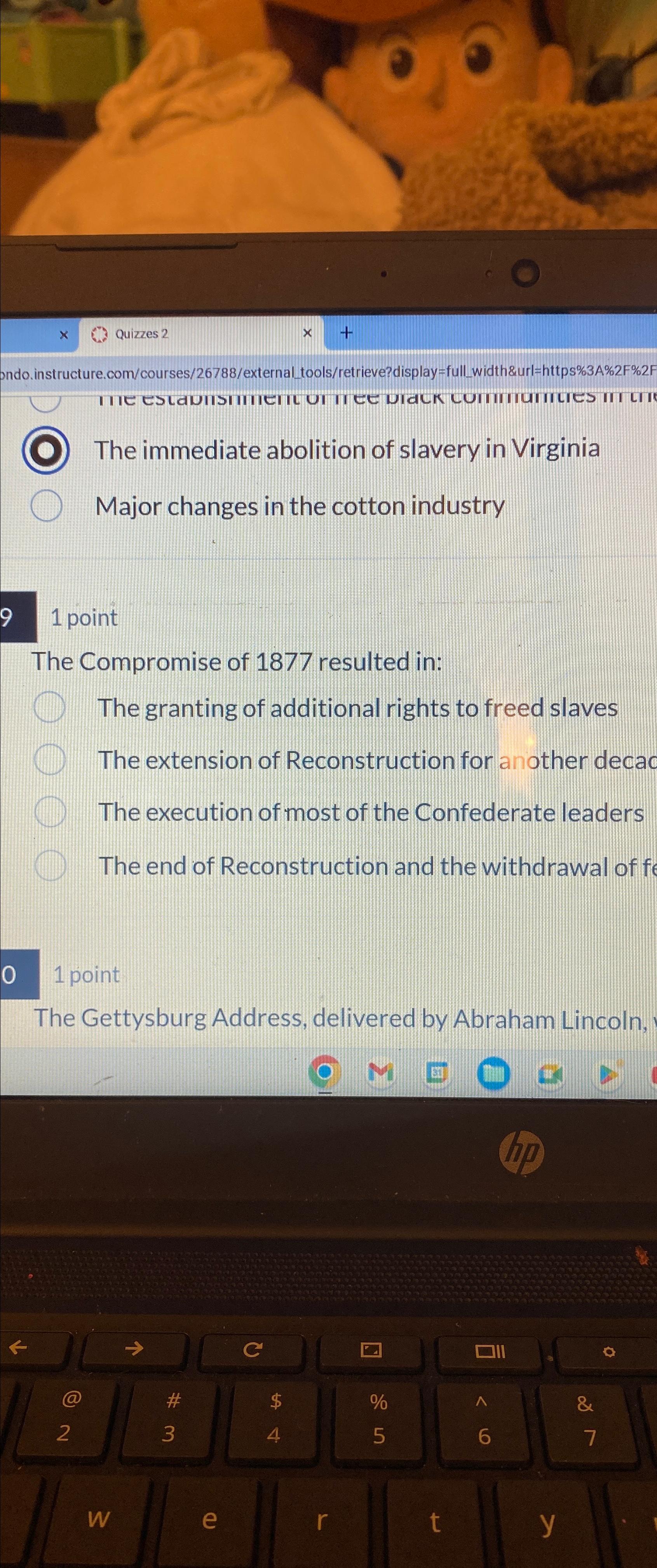 Solved The immediate abolition of slavery in VirginiaMajor | Chegg.com