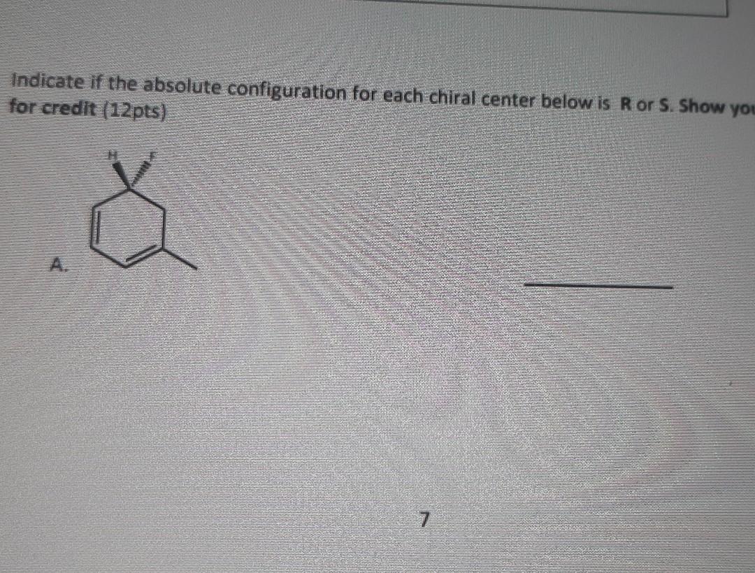 Solved Indicate if the absolute configuration for each | Chegg.com