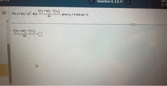 Solved For Y F X 2x3 Find Δxf X1 Δx −f X1 Given X1 4 And