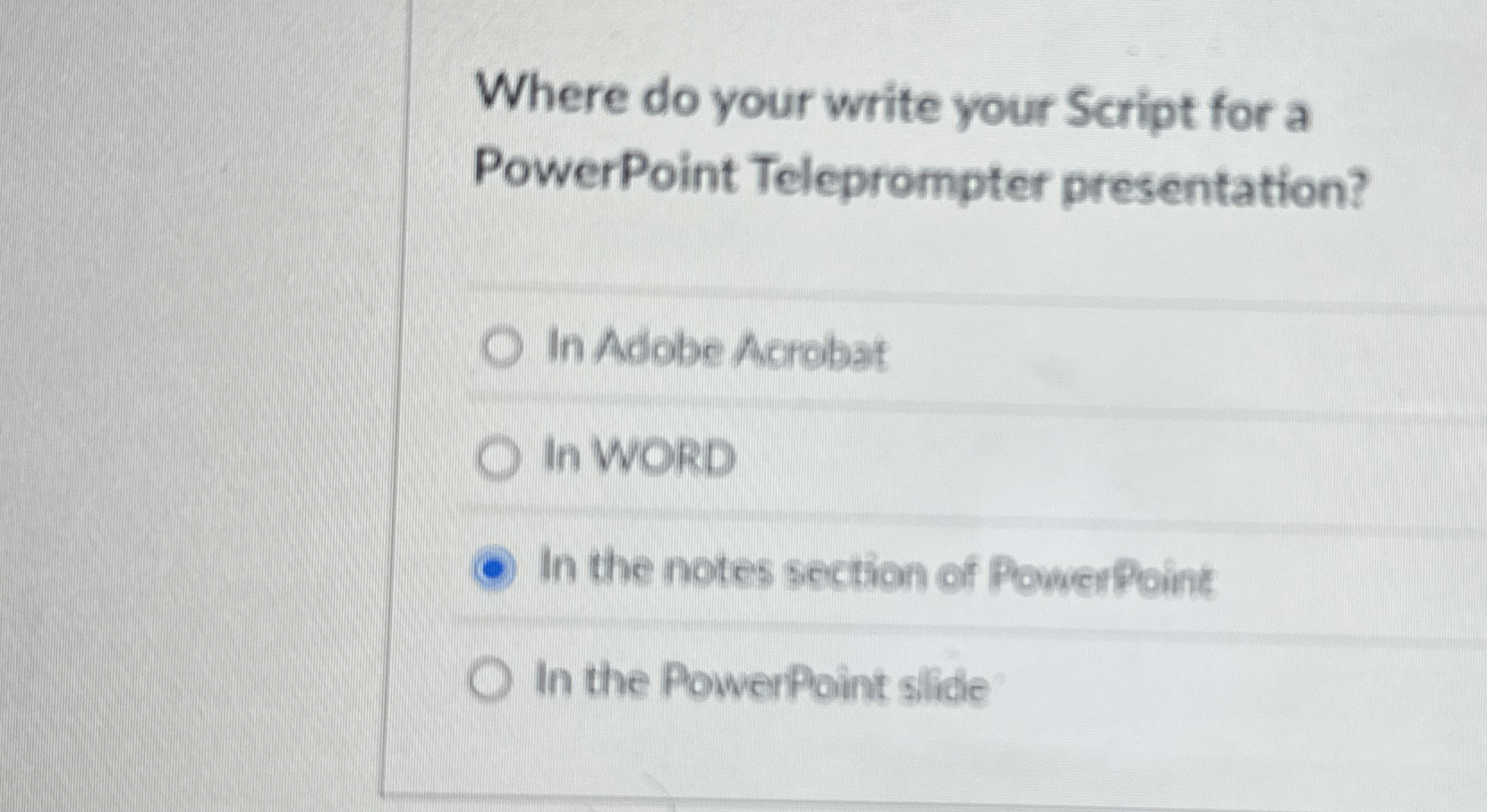 Solved Where do your write your Script for aPowerPoint | Chegg.com
