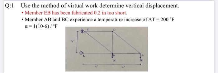 Solved Q:1 Use The Method Of Virtual Work Determine Vertical | Chegg.com