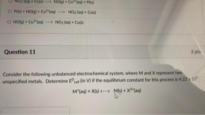 Solved No A Cu S No S Cu Aq Pt S O Pe No G Chegg Com