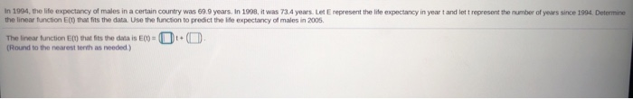 Solved In 1994, the life expectancy of males in a certain | Chegg.com
