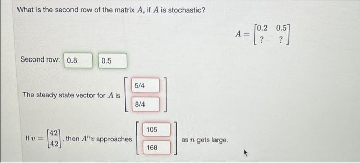 Solved What is the second row of the matrix A, if A is | Chegg.com