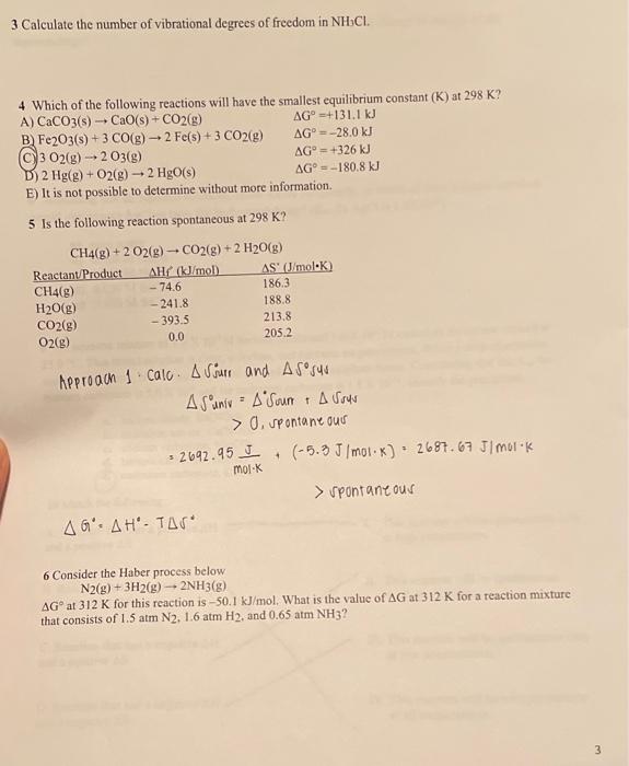 Solved 3 Calculate the number of vibrational degrees of