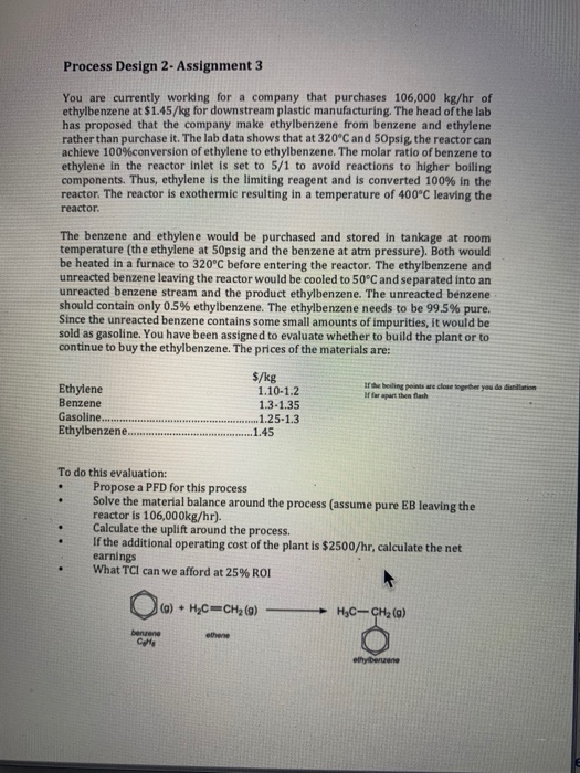 Process Design 2- Assignment 3 You are currently | Chegg.com