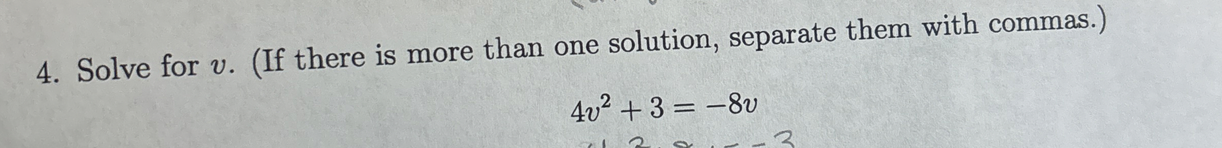 Solved Solve for v. (If there is more than one solution, | Chegg.com