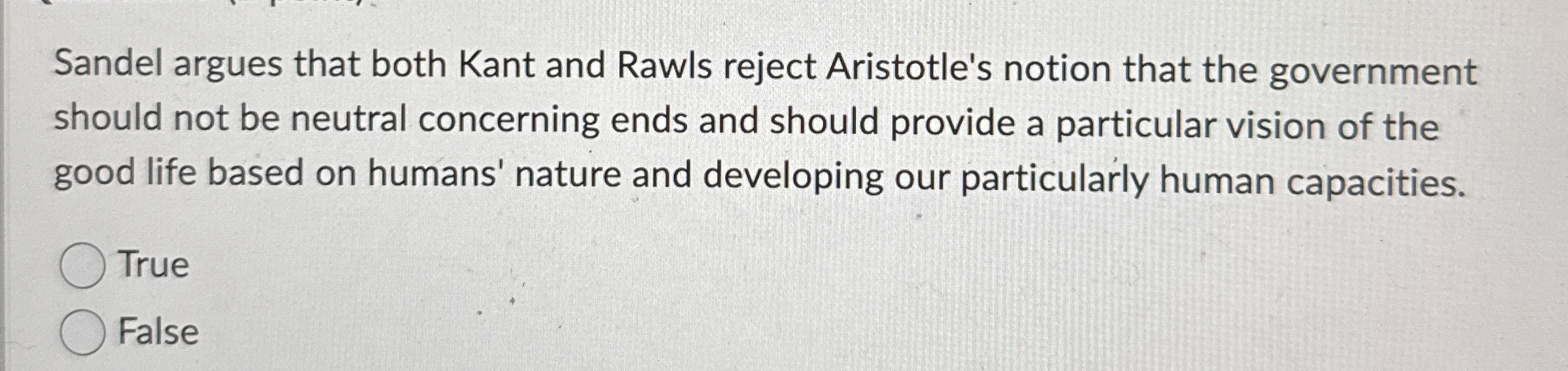 Solved Sandel argues that both Kant and Rawls reject | Chegg.com