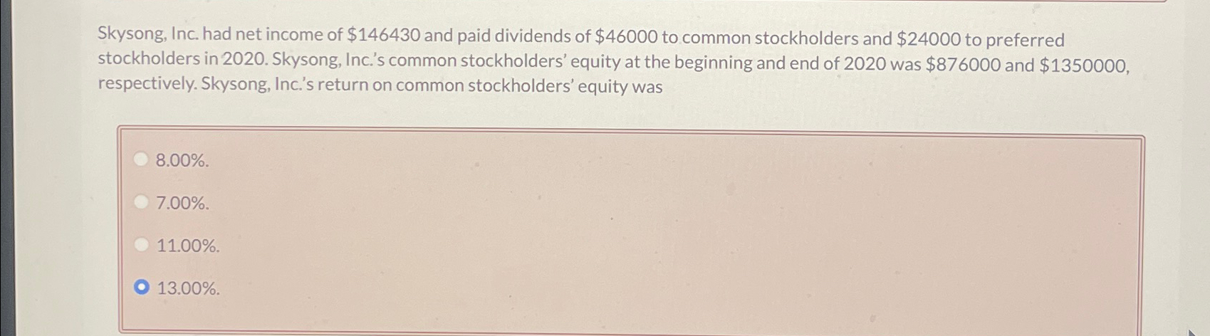 Solved Skysong, Inc. had net income of $146430 ﻿and paid | Chegg.com