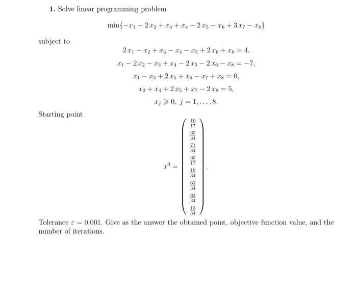 Solved 1. Solve linear programming problem | Chegg.com