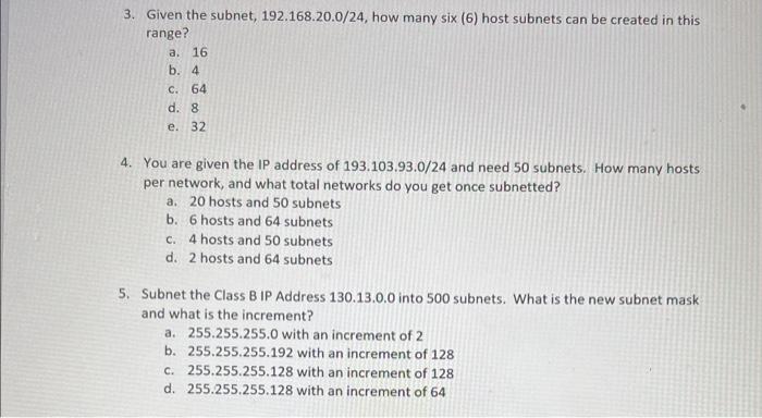 Solved Assignment-Subnetting Autached Files: D | Chegg.com