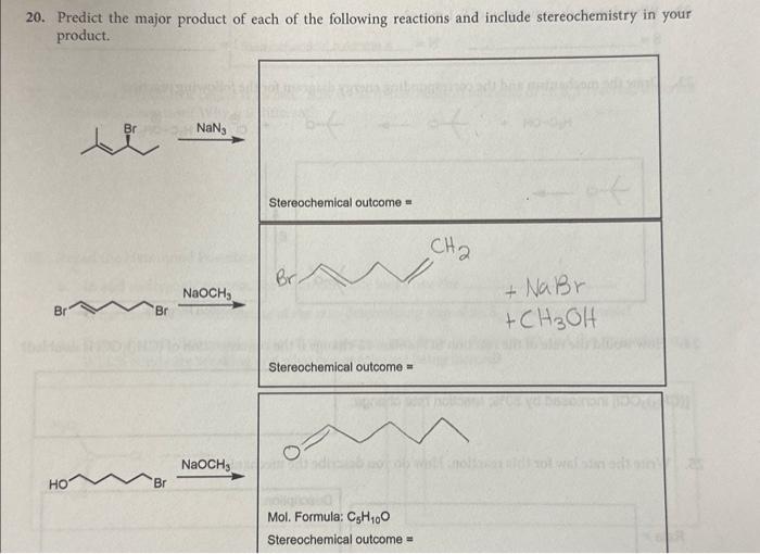 Solved 20. Predict the major product of each of the | Chegg.com