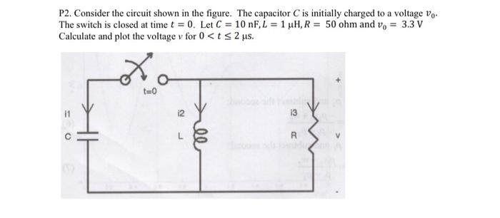 Solved P2. Consider The Circuit Shown In The Figure. The | Chegg.com