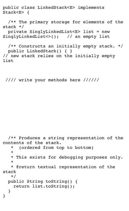 Solved You will create Stack abstract data structure using | Chegg.com
