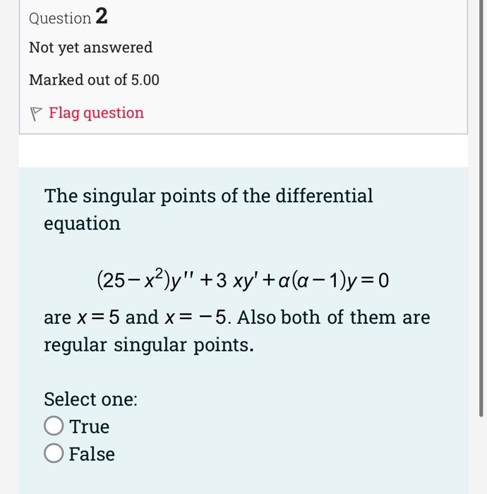 Solved Question 1 Not Yet Answered Marked Out Of 5.00 F Flag | Chegg.com