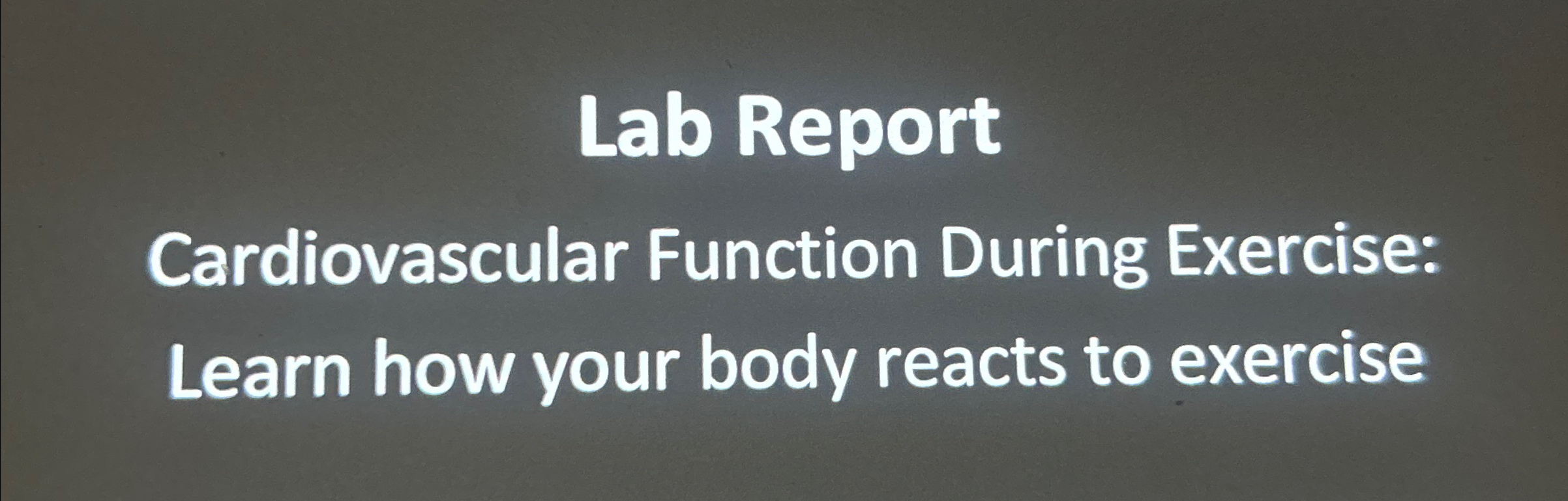 Solved Lab ReportCardiovascular Function During Exercise