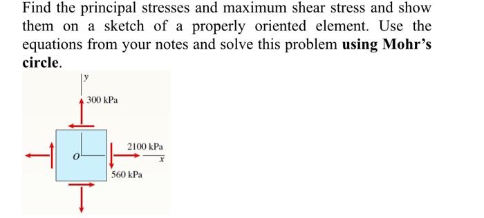 Solved Find the principal stresses and maximum shear stress | Chegg.com