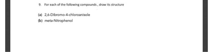 Solved 9. For each of the following compounds, draw its | Chegg.com