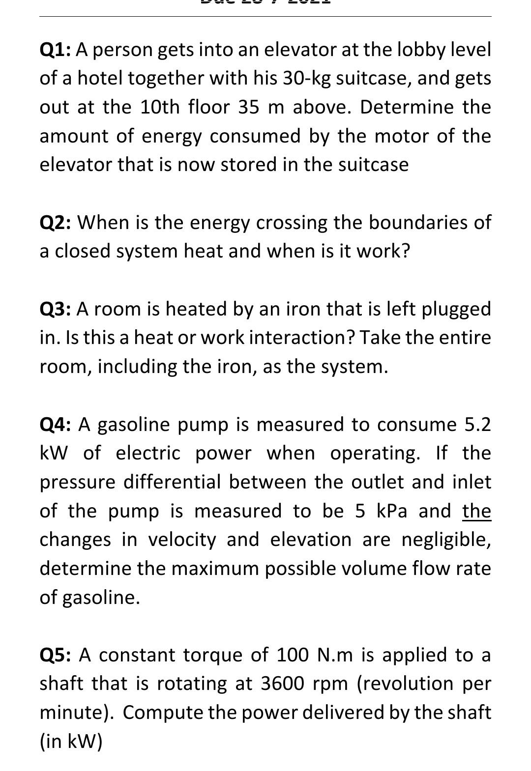 Solved Q1: A Person Gets Into An Elevator At The Lobby Level | Chegg.com