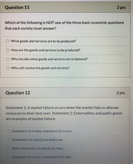 Solved Question 11 2 pts Which of the following is NOT one | Chegg.com