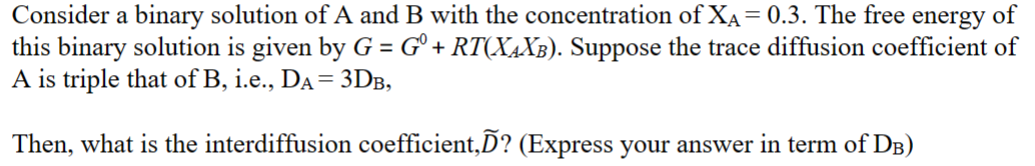 Solved Consider a binary solution of A and B ﻿with the | Chegg.com