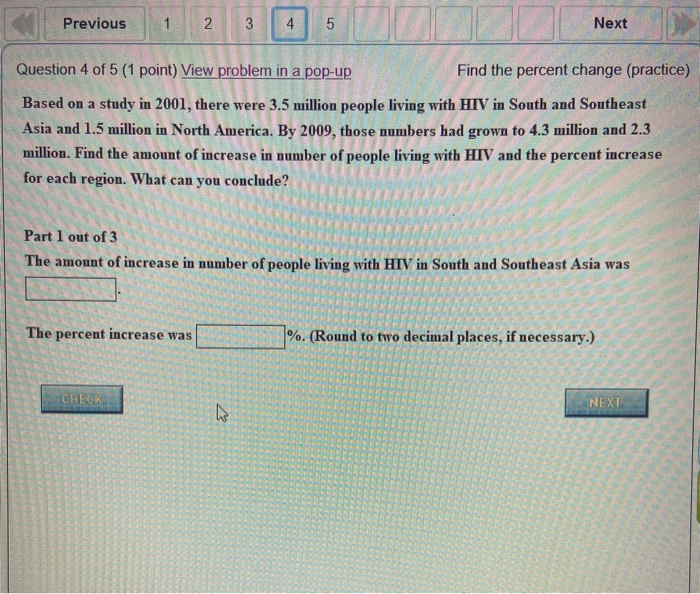 Solved Previous 1 2 3 4 5 Next Question 4 of 5 (1 point) | Chegg.com
