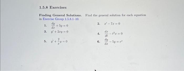 Solved Finding General Solutions. Find The General Solution | Chegg.com