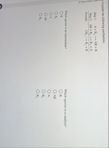 Solved Consider the following mechanism. ﻿Step 1: A B2→AB B | Chegg.com