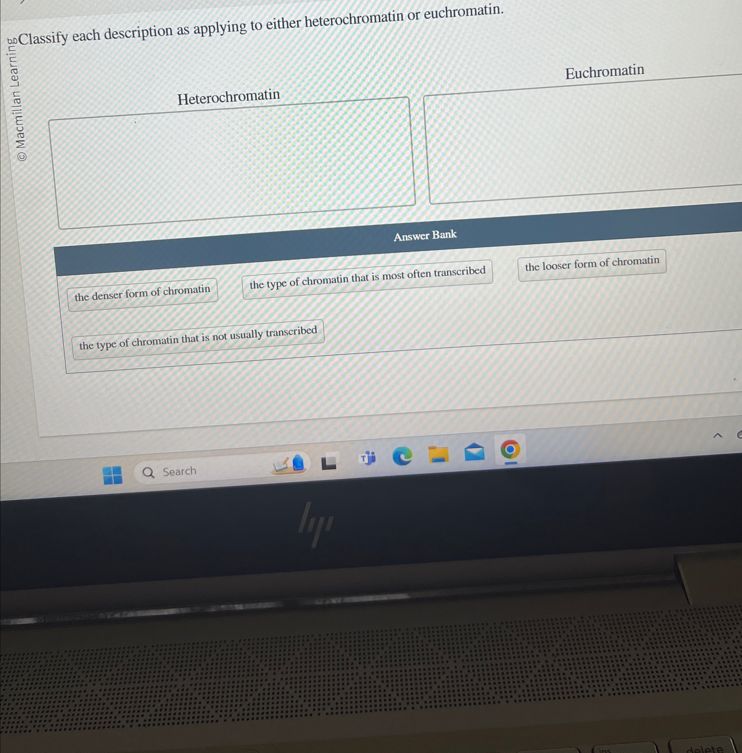 Solved ?6 ﻿Classify each description as applying to either | Chegg.com
